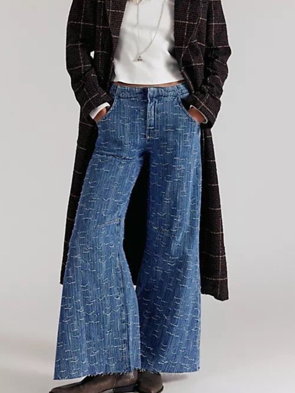 65Z.NWT Free people We The Free Front Row Wide-Leg Flare Jeans Wide Leg $168